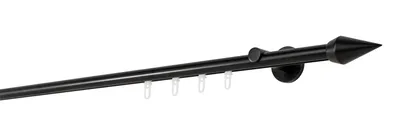 Produktbild von Gardinenstange Maß Innenlauf 20mm Kegel 1-lauf Wand 6,5cm Farbe: Schwarz, Größe: 340cm