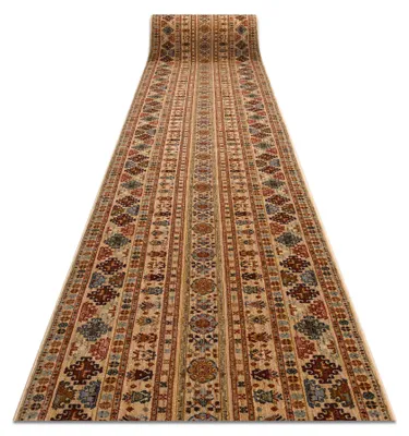 Image de KESHAN tapis de couloir 7684/53555 oriental beige / terre cuite 90cm beige 90x100 cm