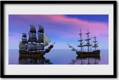 Produktbild von Bild 60x40 MDF-Rahmen Wandkunst Boote Landschaft Meer