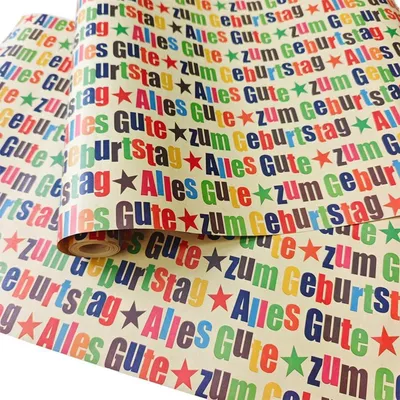 Produktbild von Geschenkpapier Geburtstag Alles Gute zum Geburtstag 43cm x 10m Kraftpapier