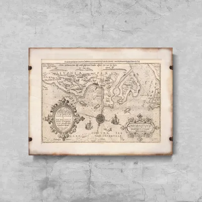 Produktbild von Poster - Canvas - Leinwand - 59,4 cm x 42 cm - Alte Karte von Livonia