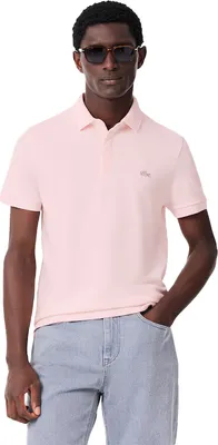 Obrázok produktu pre polo Lacoste s 3 gombíkmi a krátkym rukávom ružová bavlna regular fit