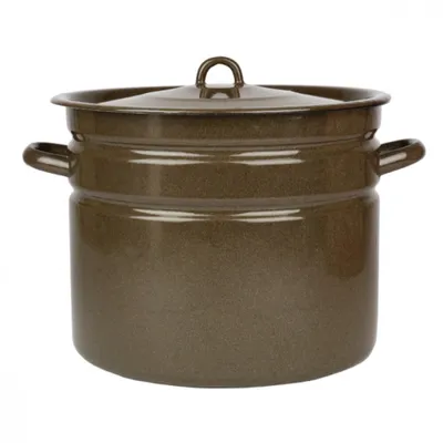 Produktbild von Emaille Topf 20L Kochtopf Universaltopf Suppentopf Induktion Fleischtopf Gastro braun