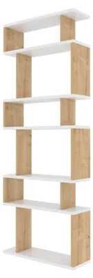 Bücherregal Wandmontage Weiß/Eiche 60x19,6x160 cm
