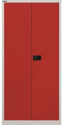 Produktbild von Bisley Universal Flügeltürenschrank - Farbe: Lichtgrau/Kardinalrot