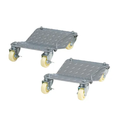 Produktbild von SEVICO Panzerrollen Schwerlastrollen Transportfahrwerk Transportwagen Plattenwagen Schwerlast bis 680kg x2 Plattform mit Universalrolle F368