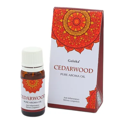 Produktbild von Goloka Duftöl - Indische Naturdüfte für Aromatherapie, Raumduft, Diffusor, Duftlampe (10ml), Zedernholz
