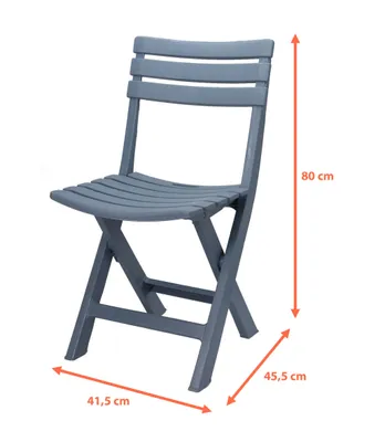 Immagine prodotto di Sedia pieghevole in plastica 80 x 45 cm - blu - Giardino e balcone Sedia da bistrot pieghevole