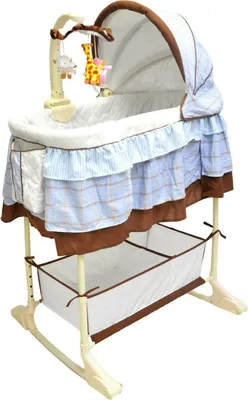 Produktbild von Best For Kids Wiege Stubenbett 4 in 1 Schaukelwiege mit Melodie, Vibration, Licht, Nachtlampe und Schaukel mit Fernbedienung