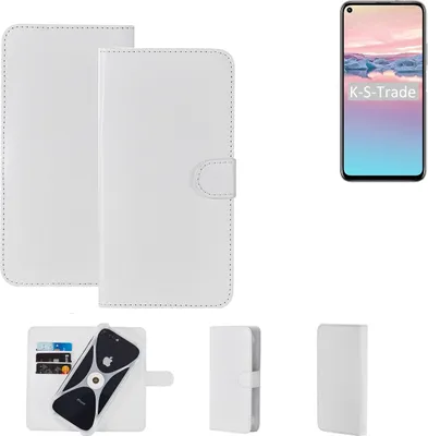 Produktbild von K-S-Trade Handy Hülle Schutz Hülle kompatibel mit Huawei Honor 20 Pro Cover Case Bookstyle Bumper weiß 1x