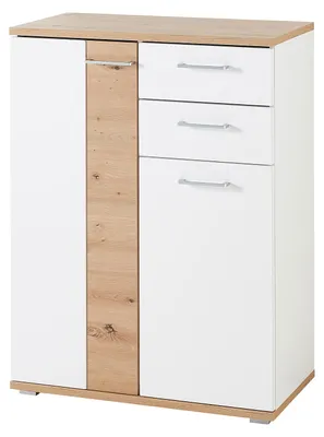 Produktbild von home24 Schuhkommode - Weiß / Eiche Artisan Nachbildung