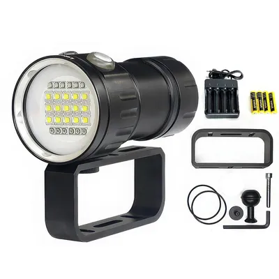Produktbild von Tauchelektrolycht, 5000 Lumen ultrah hell, 50m unter Wasser, Videolicht, Taucherlampe (Schnorchel), hochfrequent nutzbar, für outdoor Unterwassersport