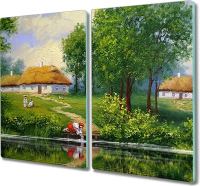 Produktbild von Coloray Hackbrett Herdabdeckplatte 2x30x52 cm Küchenbrett Kochplattenabdeckung Schneidebrett - Das Dorf Hüttendorf