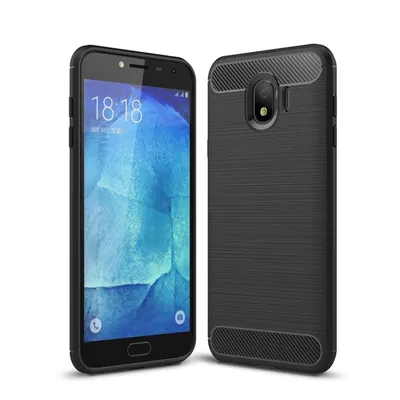 Zdjęcie produktu dla Samsung Galaxy J4 Cover Silicone Black Carbon Optic Case TPU Mobile Phone Cover Bumper 211778
