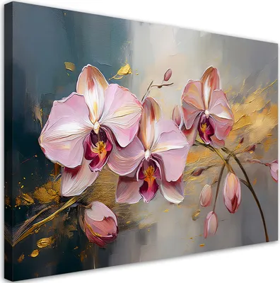 Image de Toile Rose Orchidées Glamour 120x80 Feeby Rose image pour le mur prête à accrocher