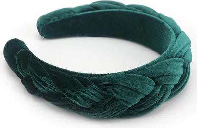 Obrázek produktu pro Sametová pletená dámská tradiční kostýmová čelenka Vintage čelenka zelená