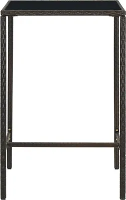 Obrázok produktu pre vidaXL Záhradný barový stôl hnedý 70x70x110 cm Polyratan a sklo