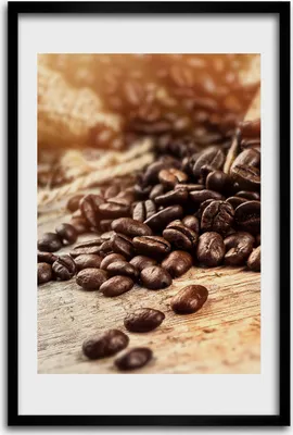Produktbild von Bild - Bilderrahmen - 40 cm x 60 cm - MDF - Rahmen - Wandkunst - Körner Kaffee