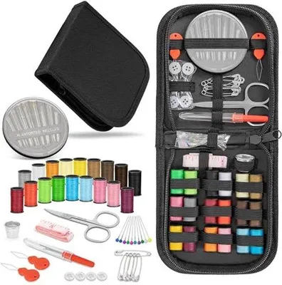 Produktbild von Famanu Nähset für Reisen - 18 Farben Schwarz