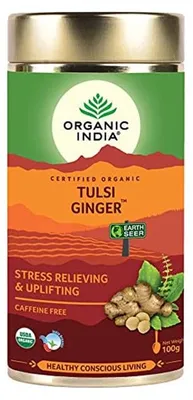 Zdjęcie produktu dla Herbata ziołowa Organic India Tulsi Ginger 100g - tulsi i imbir