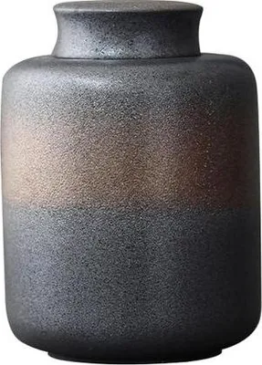 Produktbild von Luxe Mini Urne 500 ML aus Keramik - Cremationsurne für Menschen und Haustiere - Schwarze Dekorationsurne