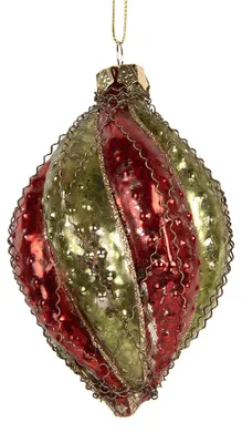 Produktbild von Clayre & Eef Weihnachtskugel Ø 7x11 cm Rot Glas