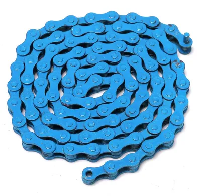 Produktbild von Fahrradkette, 1/2 x 1/8 Zoll, 96 Glieder, für Einschalttriebe, blau