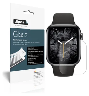 Produktbild von 2x Schutzfolie für Apple Watch Series 5 (40mm) matt - Anti-Shock 9H Folie dipos Glass Kunststoffglas