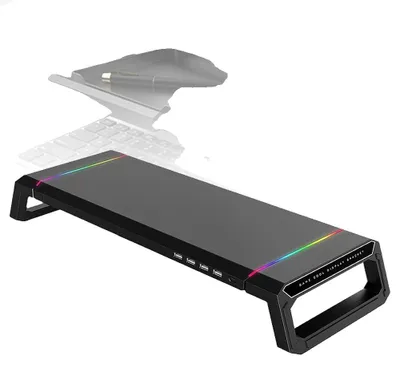 Obrázek produktu pro Stojan na monitor, ergonomický design, dodatečný úložný prostor, černý