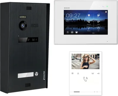 Produktbild von BALTER EVO Aufputz Schwarz 7" Monitor Weiß + Quick Video Türsprechanlage Set für 1 Familienhaus