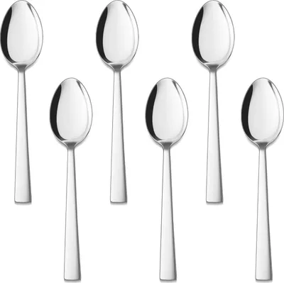 Image de Set de 6 cuillères à café en acier inoxydable, 13,5cm, lavable au lave-vaisselle