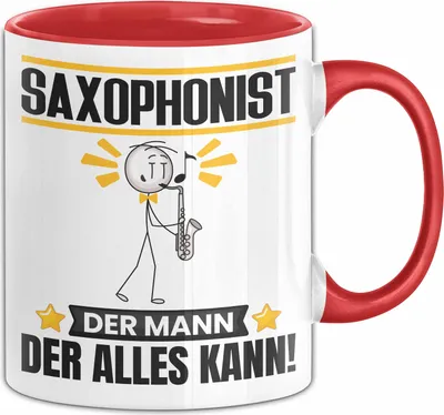 Produktbild von Saxophonist Tasse Geschenk für Saxophonist Der Mann Der Alles Kann Geschenkidee zum Geburtstag (Rot)