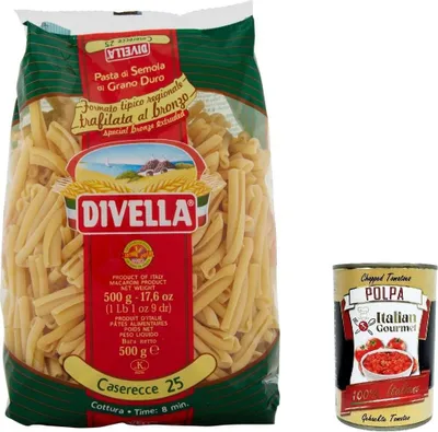 Produktbild von 20x Divella Pasta Specialita' 100% italienische Casarecce 25, nudeln 500g + Italian Gourmet polpa 400g