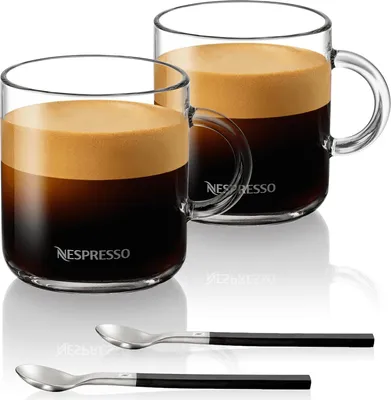 Image de Nespresso VERTUO GRAN LUNGO Set de 2 verres avec cuillères en verre