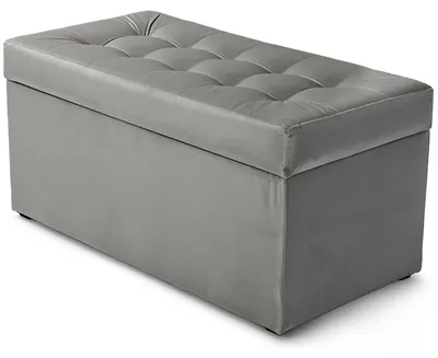 Obrázok produktu pre MG Design, šedá taburetka s úložným priestorom, 45x90 cm - objem úložného priestoru 100 litrov, nosnosť do 300 kg, pripravená na okamžité použitie, ľahko sa udržiava, vhodná do obývačky a predsiene