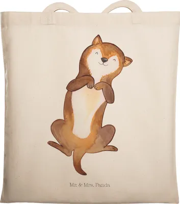 Produktbild von Mr. & Mrs. Panda Tote Bag Hund Streicheln - Transparent - Geschenk, Einkaufstasche, Laptoptasche, Süß, Sprüche, Kraulen, Jutebeutel, Shopping Tasche, Hunde, Wauwau