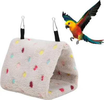 Produktbild von Plüsch-Hamster-Hängematte, warmes Hängenest für kleine Haustiere, Papageien, Myna, Zuckergleiter, Vögel