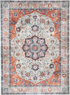 Produktbild von Volero - Teppich Vintage - Imagine Medaillon Grün - 200x290 cm - Wohnzimmer, Esszimmer, Schlafzimmer - Klassik, Industrielle, Orientalisch