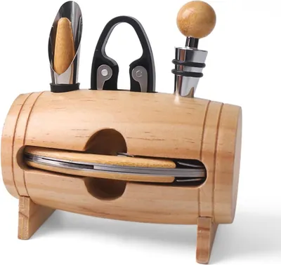 Produktbild von Korkenzieher-Set - Weinaccessoires - 5 Stück - Holz