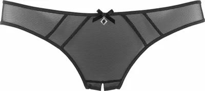 Produktbild von LASCANA String-Ouvert mit Ouvert-Öffnung in transparenter Optik schwarz Größe 40/42