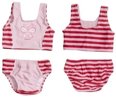 Produktbild von Playshoes UV-Schutz Bikini Schmetterling streifen rot/rosa Gr. 74/80