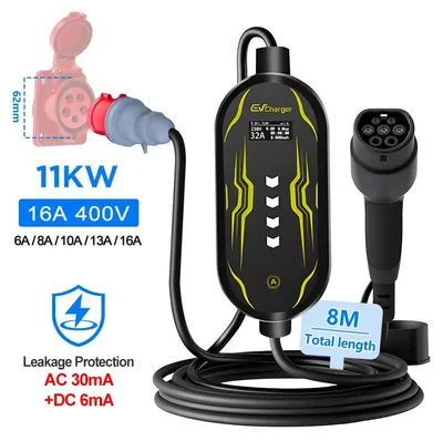 Produktbild von EV-Ladegerät, tragbar, Typ 2 Kompatibilität, CEE Rot 11KW 8M