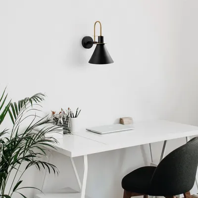 Produktbild von Opviq, Industrielle Wandleuchte aus Metall, Schwarz, 19 x 26 x 32 cm | E14 Fassung, max. 40 W | IP20, ideal für moderne Wohnräume | Stilvolles, funktionales Design.