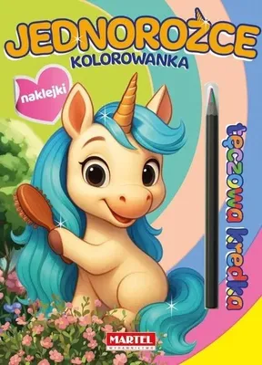 Obrázok produktu pre Omaľovánka s nálepkami Jednorožce s dúhovou pastelkou