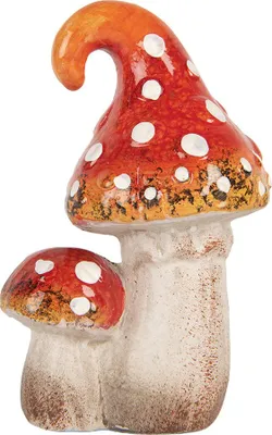 Zdjęcie produktu dla Clayre & Eef figurka dekoracyjna grzyb 8x6x12 cm czerwona ceramika