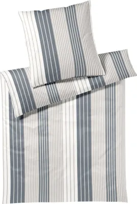 Produktbild von elegante Bettwäsche-Garnitur Mako-Jersey Range Farbe Anthra-Sand Größe 135x200+80x80