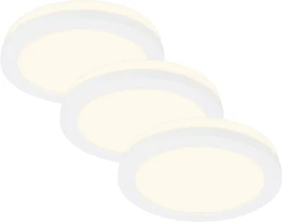 Productafbeelding van Di-Ka LED inbouwspot, Sleek, set van 3, wit, Ø 8,4 cm, 3W, warmwit