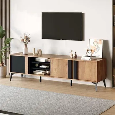 Productafbeelding van Tv-standaard Bruin 180 cm - Voor 70-79 Inch Tv's - Houten Meubel - Woonkamer Meubilair