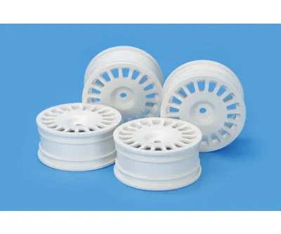 Produktbild von 1:10 RC Rallyefelgen weiß 24mm Dish Null Einpresstiefe 4er Set