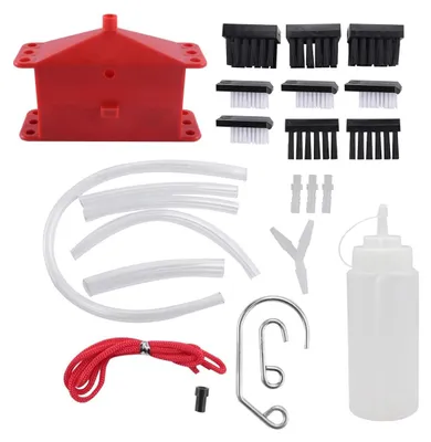 Imagen del producto de Omgoods - Kit de limpieza de cadena para motocicletas, color rojo